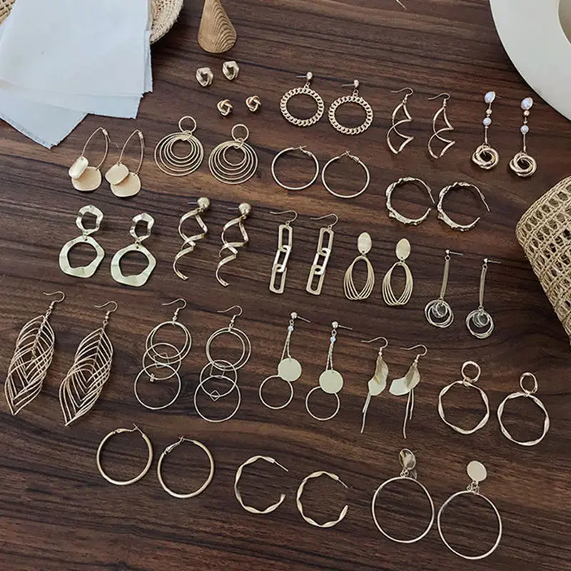 MENGJIQIAO геометрический золотистый серьги-кольца из металла для женщин массивные ювелирные изделия нерегулярные круглые висят Brincos вечерние ювелирные изделия