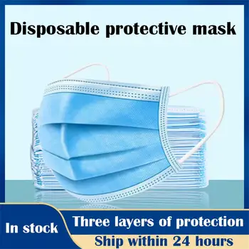 

In stock! Young people High Quality Melt blown fabric Disposable Face Mask 3 Layers Anti-Dust Face Masks Ear loop Mouth Mask