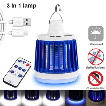 

UV Mosquito Killer Lamp USB LED 3 in 1 Multifunctional Electric Shock Sterilization and Killing Lamp Indoor Camping