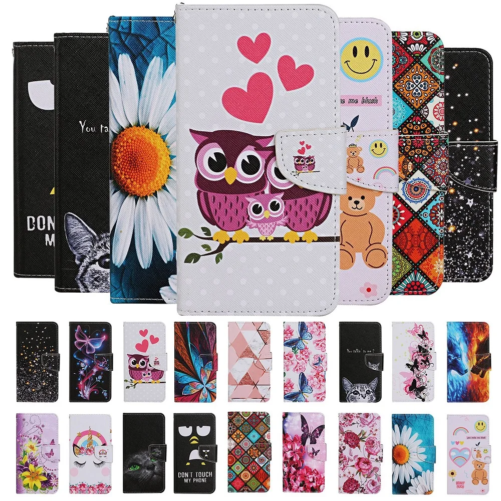 

Honor 9A 9C 9S 9X Pro Phone Cover on for Huawei Y9S Y6S 2020 Case Cartoon Animal Plant PU Leather Case na Honor 9X Lite 8A 8X 8S