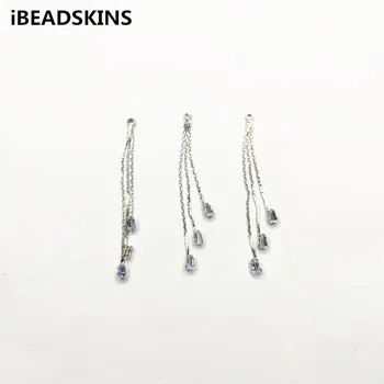 

New arrival! 64x4mm 50pcs Chain and Cubic Zircon charm/Connectors for Jewelry accessories/earrings accessories/Earring parts DIY