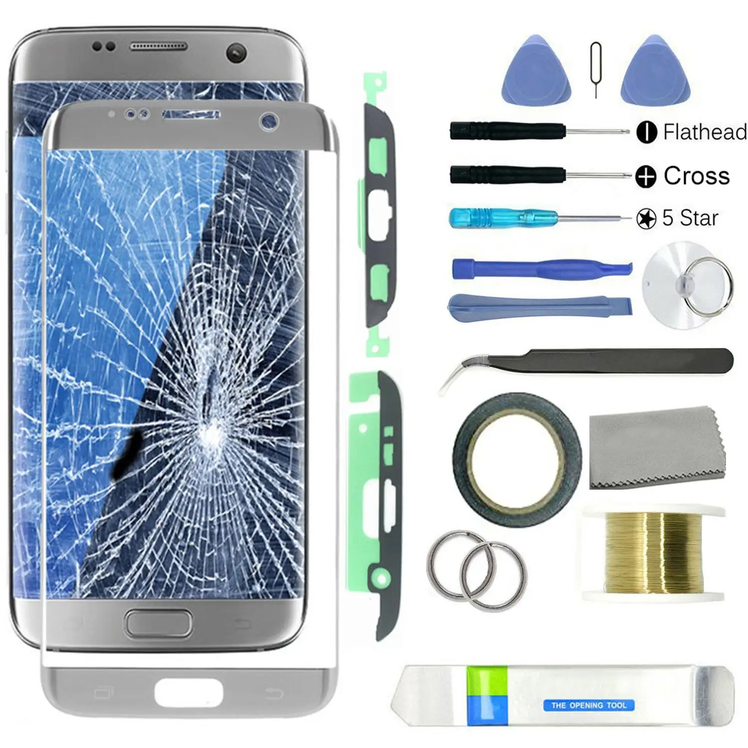 16 в 1 Набор инструментов для замены экрана переднего стекла объектива samsung Galaxy S7