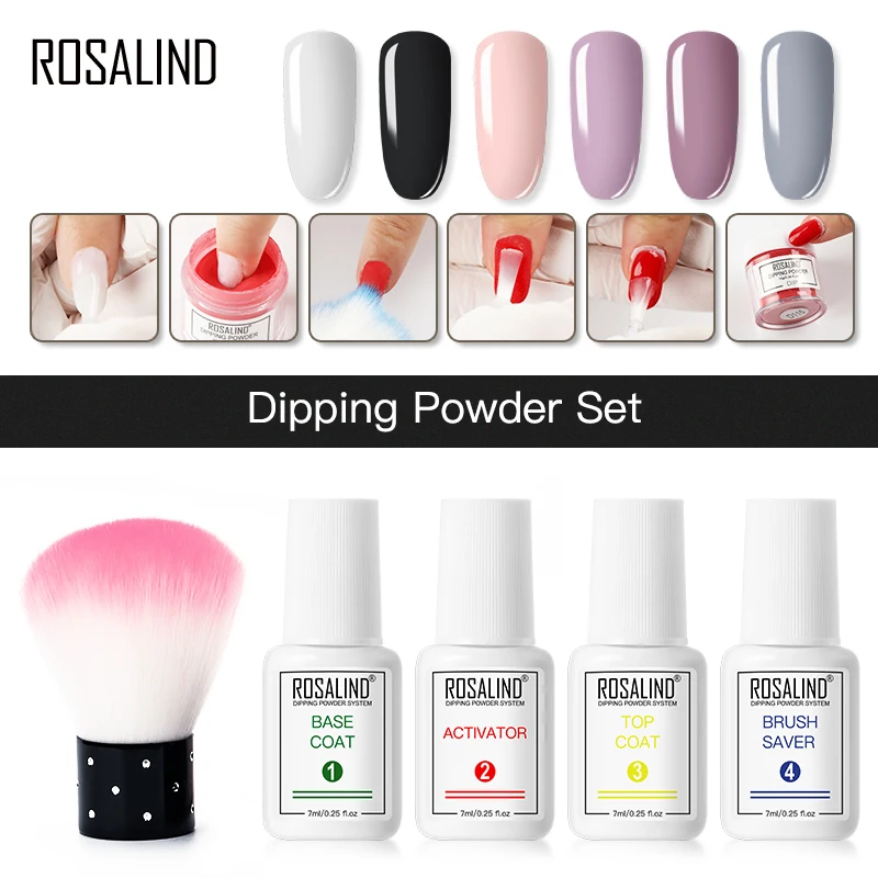 ROSALIND Dip порошок Набор ногтей голографический блеск набор для украшения все