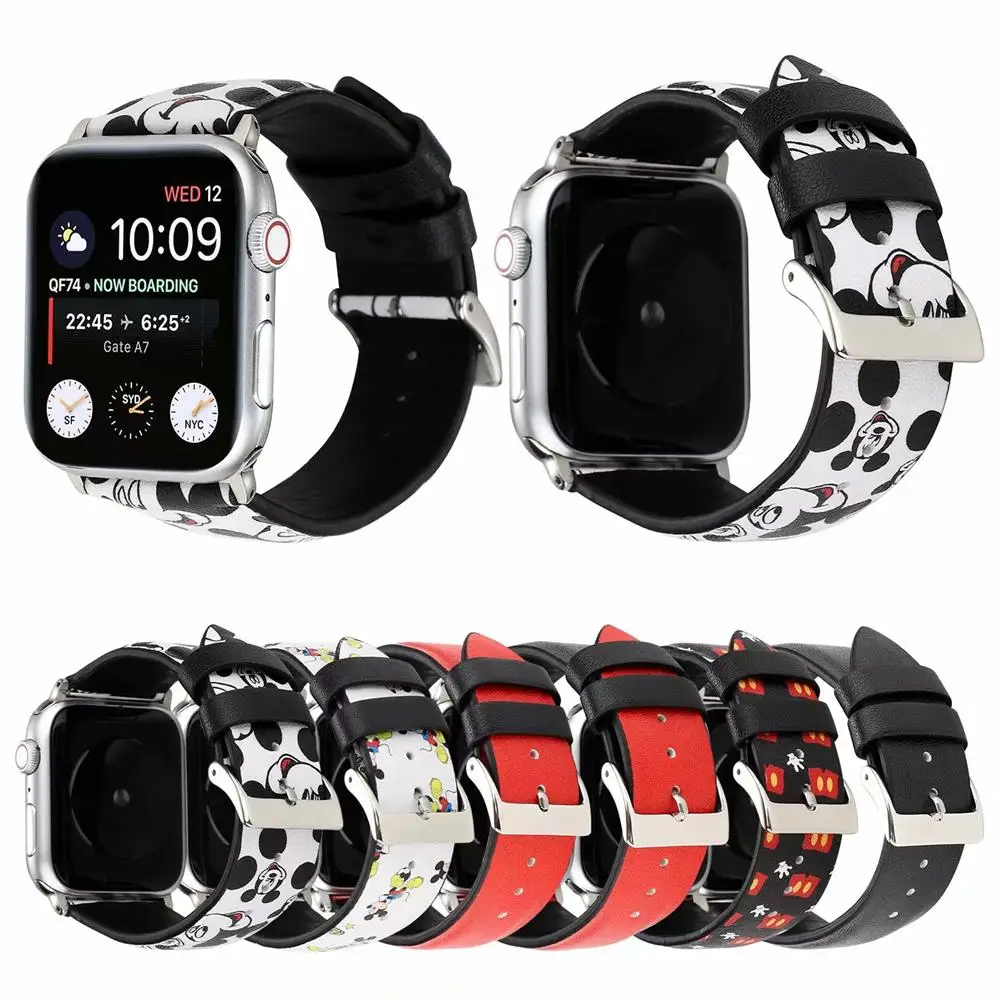 

New Cartoon Leather Strap iWatch Band For Apple Watch Series 4 Series 3 Series 2 Series 1 38MM 40MM 44MM 42MM