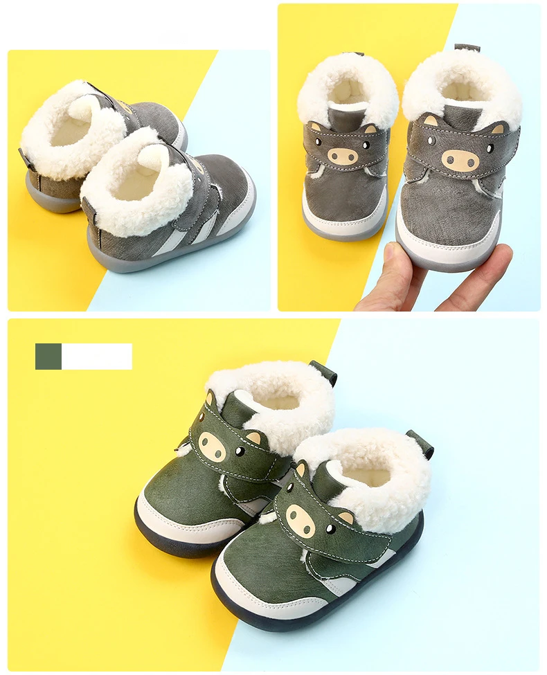 Детская обувь; зимние уличные ботинки для маленьких девочек и мальчиков; детская обувь с рисунками животных; обувь для малышей; теплые ботинки для девочек; bebe;