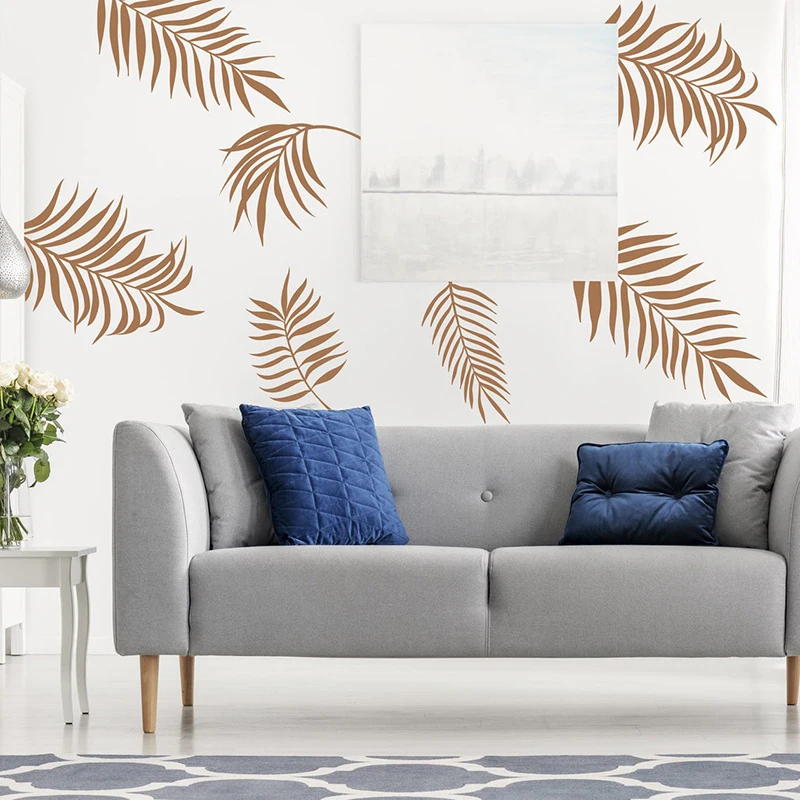 

Large 7 Style Palm Leaves Nature Tree Wall Sticker Sofa Bedroom Forest Palm Tree Leaf Nature Wall Decal Kids Room Vinyl Decor