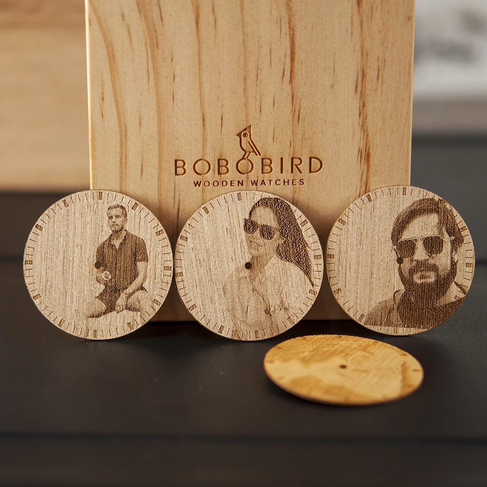 Personality Engraving Customize Watch Men BOBO BIRD Customers Photos Customization Wooden Watches Gift for Him fo reloj mujer