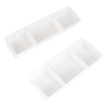 

Promotion! Adjustable New Drawer Organizer Home Kitchen Board Divider Makeup Storage Box Pencil Jewelry Organizer,Size L,White &