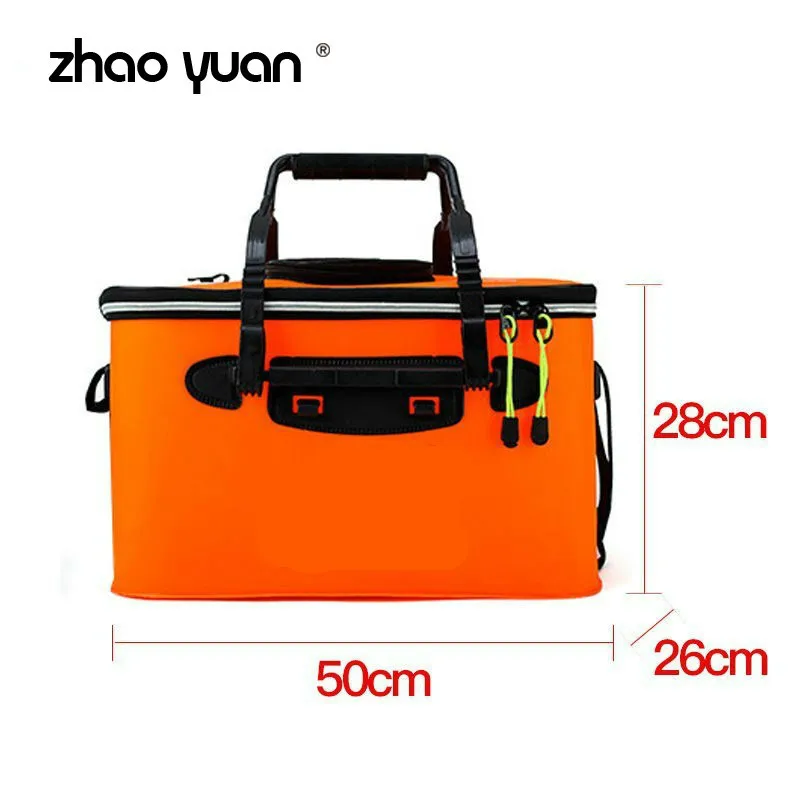 Portable  Folding EVA Bucket Outdoor Fishing Gear 45/50cm Handle Leakproof Tackle Bag Fishing Accessories Tackle Storage Bag