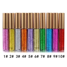 10 цветов металлический Жидкий блеск подводка для глаз стойкая Водонепроницаемая блестящая жидкая подводка для глаз мерцающий пигмент косметика для макияжа глаз