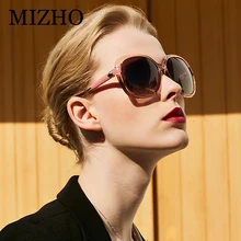 

MIZHO TR90 Stretch Frame Trendy Oversized Polarized Sunglasses For Women Luxury Vintage UV Protector Oval Sun Glasses Visual