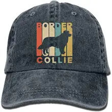 Винтажный стиль Border Collie унисекс джинсовая уличная спортивная шляпа бейсбольная Кепка