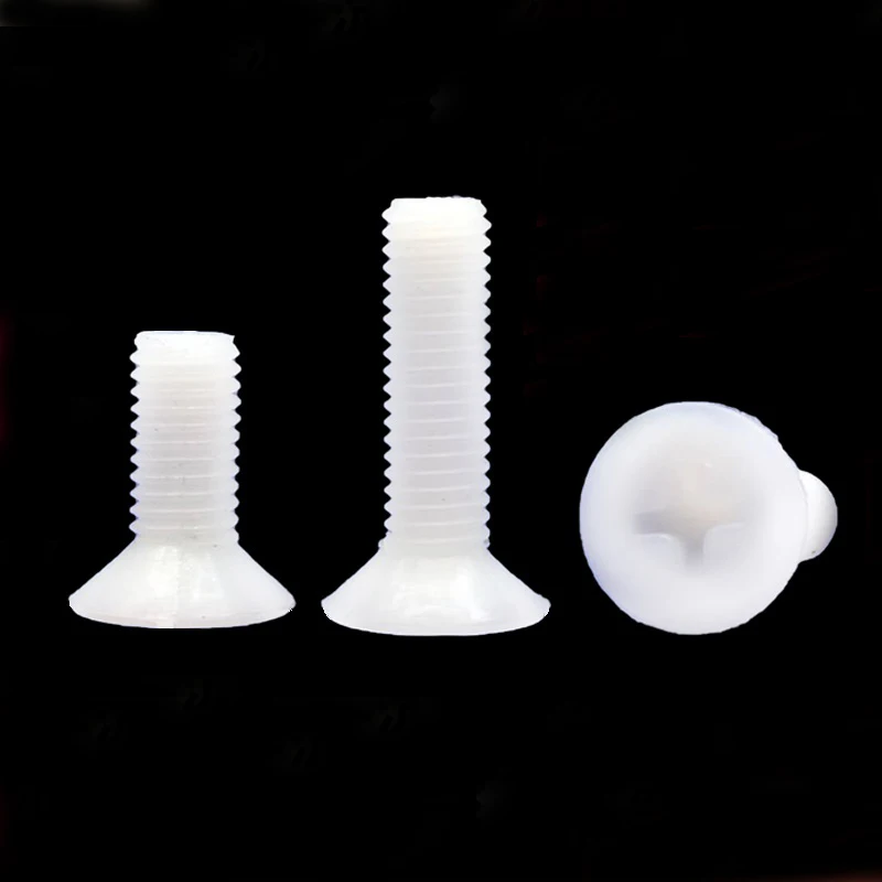 20pcs M6 nylon Phillips countersunk screws cross flat head screw PA66 Insulating plastic bolts
