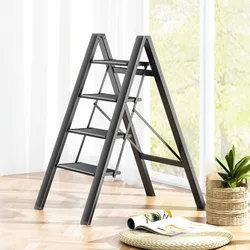 Échelle pliante en alliage d'aluminium, échelle de ménage 3 ou 4 étapes, support de fleurs d'intérieur, tabouret épais en alliage d'aluminium 