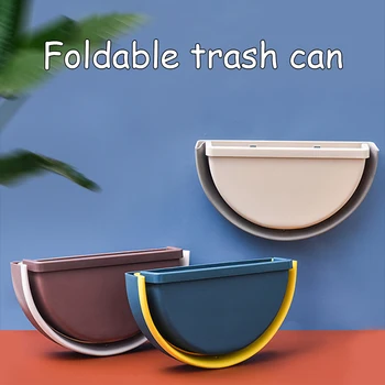 

Home Kitchen Folding Wall-Mounted Cabinet Trash Can Bathroom Toilet Durable Waste Storage Case Vehicle Pressing SortingTrash Can