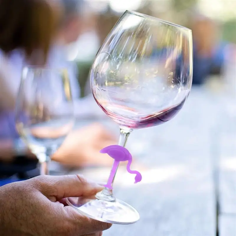 6 шт силиконовый маркер на стакан для вина креативный Фламинго дизайн напиток талисманы этикетка маркировка стекло идентификация идеально подходит для вечеринок