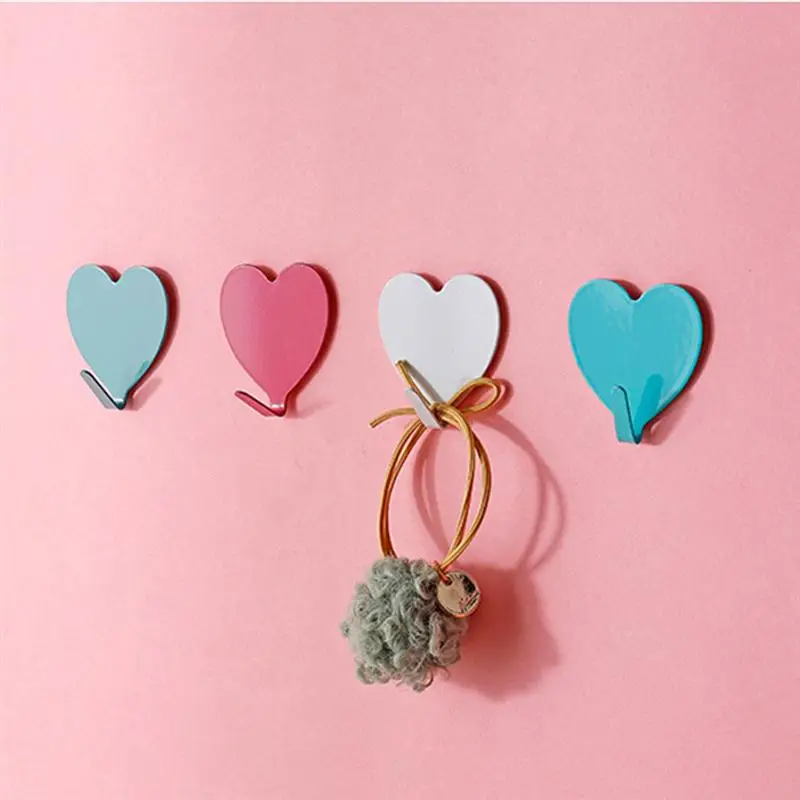 12 Pcs Iron Wall Adhesive Hangers Mounted Heavy Duty Clothes Hangers Heart Shaped Adhesive Hangers Coat Heavy Duty Clothes 5