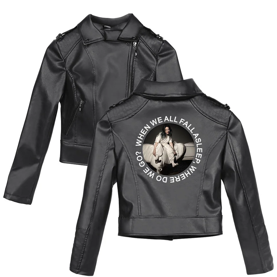 Стиль Горячая Распродажа Billie eilish крутая модная принтованная трендовая Универсальная кожаная куртка для мужчин и женщин