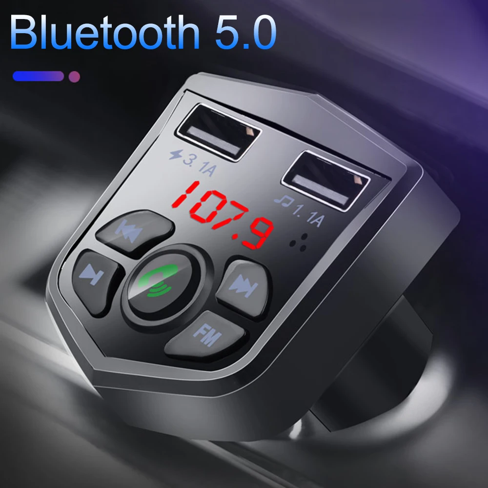 JINSERTA Bluetooth 5,0 FM Moudlator Handsfree автомобильный mp3-плеер двойной USB зарядное устройство Поддержка TF карты U диск