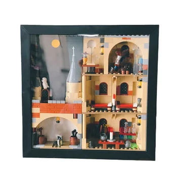 MOC Idea magiczna szkoła zegar wieża obraz wewnątrz ramki Model z figurami 467 sztuk zabawki budowlane zestaw kreatywny dzieci zabawki tanie i dobre opinie barweer 7-12y 12 + y 18 + CN (pochodzenie) inne Unisex Mały klocek do budowania (kompatybilny z Lego) Certyfikat T52010281914TY