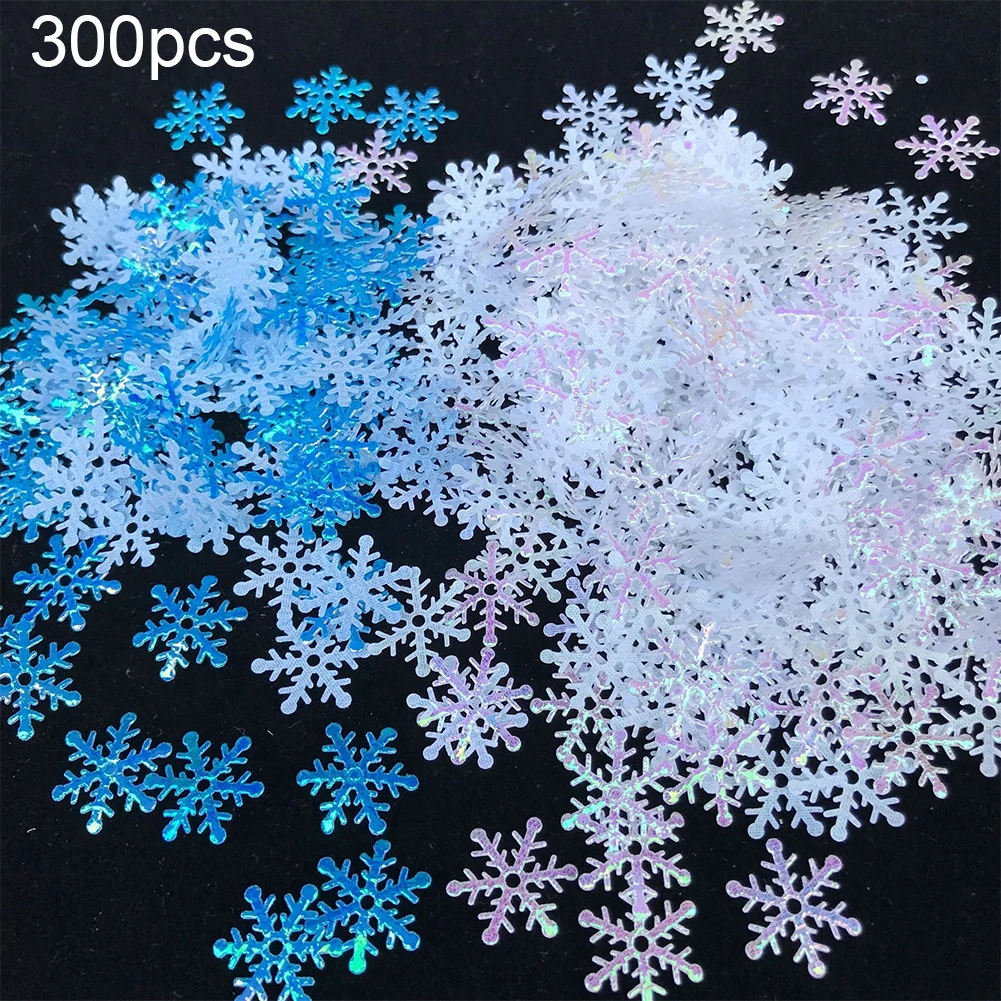 300 PCs Non Toxic Snow Shape Lightweight Props Party Tabletop Confetti Home Sprinkles Festival Christmas Decoration Crafts