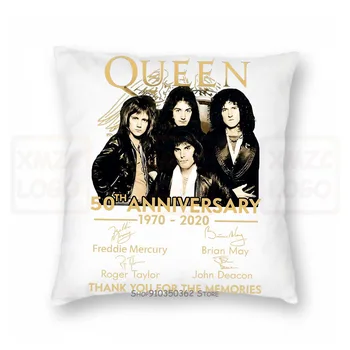

Queen Band 50Th Anniversary Thank You For The Memories Pillow case Black Cotton Tee Women Men