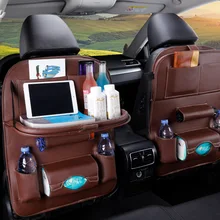 1PC PU Leder Auto Sitz Zurück Lagerung Hängen Tasche Multi-funktionale IPad Mini Halter Universal Rücksitz Organizer für Kinder Lagerung