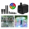 Bomba de agua USB ultrasilenciosa, bomba de fuente sumergible impermeable IP68 para acuario, pecera, estanque, fuente con 12 luces LED ► Foto 2/6