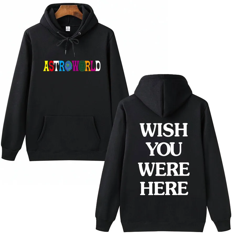 Толстовка Мужская/Женская с надписью Трэвис Скотт ASTROWORLD WISH YOU Be HERE 2020 | Мужская