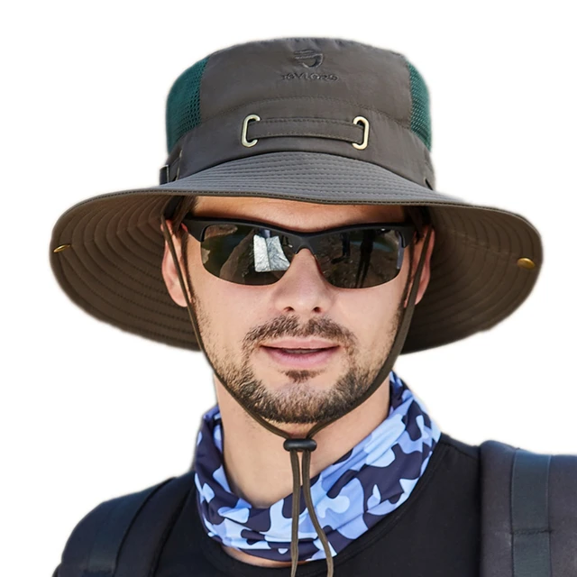 Outdoor Summer Fishing Hats Men Anti-UV Sunshade Breathable Hiking Beach  Bucket Hat Male Fisherman Waterproof Quick Dry Cap - AliExpress