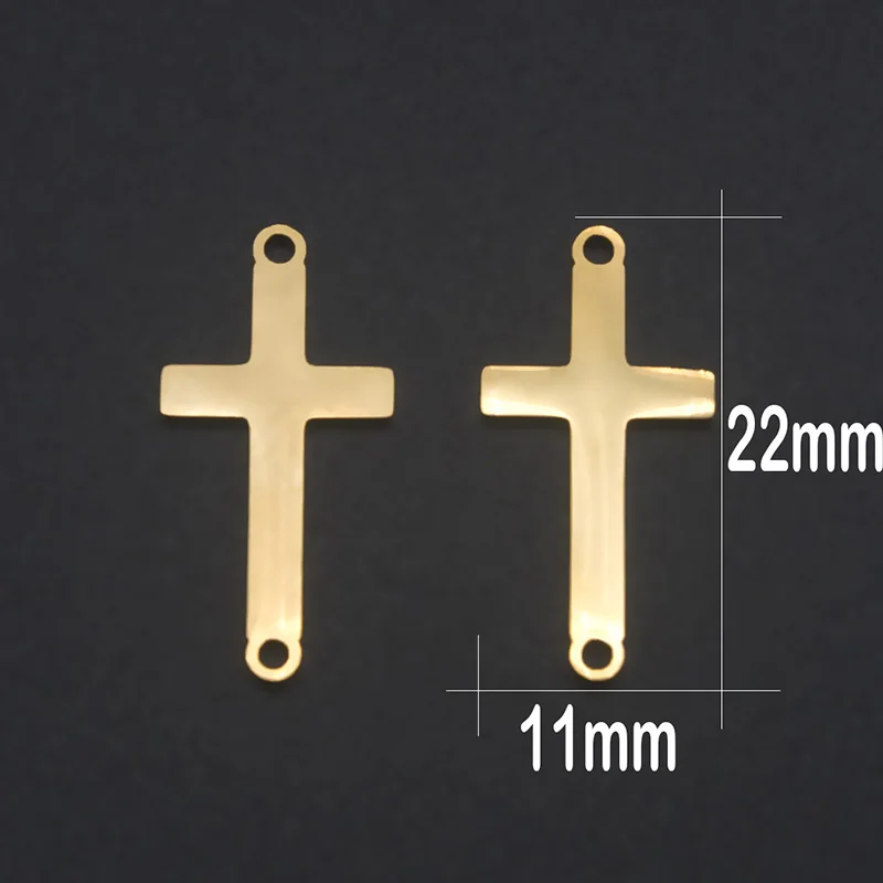 5 шт./лот соединитель из нержавеющей стали крест подвески кулон Кристиан двойное