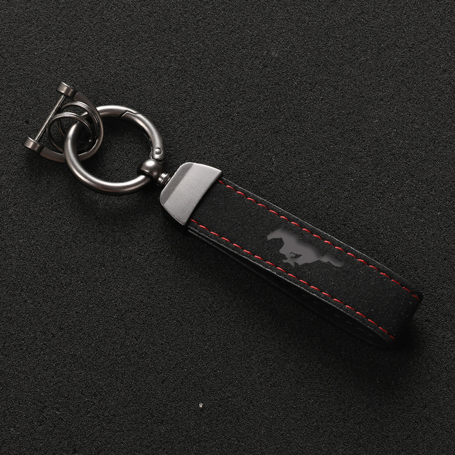 High Quality Suede leather Car keychain Horseshoe Buckle For Ford mustang GT 2020 2019 2018 2017 2016 2005-2009 SHELBY Car