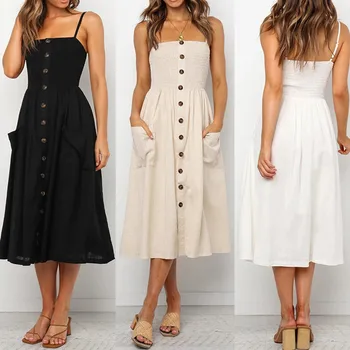 

Korean Backless Sexy Dress 2020 Summer Pocket Single-Breasted Maxi Party Dresses Fashion Off-Shoulder Bodycon Long Dress Vestido