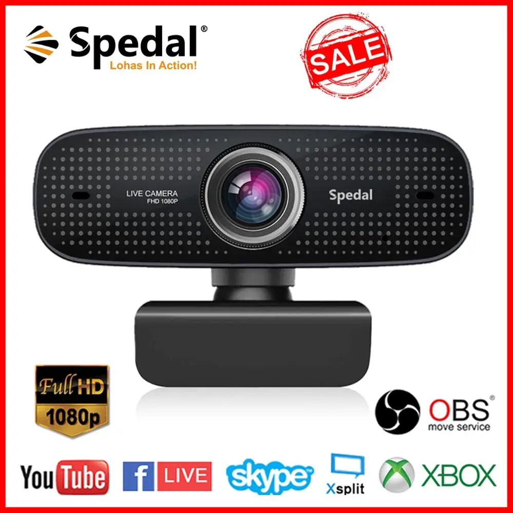 Webcam Spedal C922 1080p Full hd com Microfone Redutor de Ruído Câmera com Microfone Embutido para Transmissão ao Vivo em Computador e Laptop