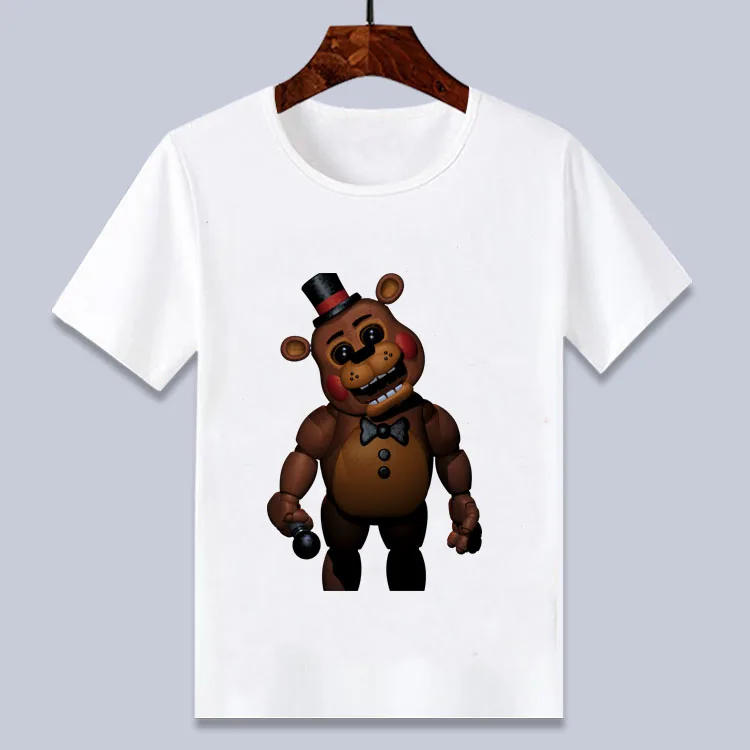 Новая летняя футболка с рисунком для мальчиков, футболка с принтом «пять ночей с Фредди», летние топы с изображением Бонни Фокси медведь Фредди