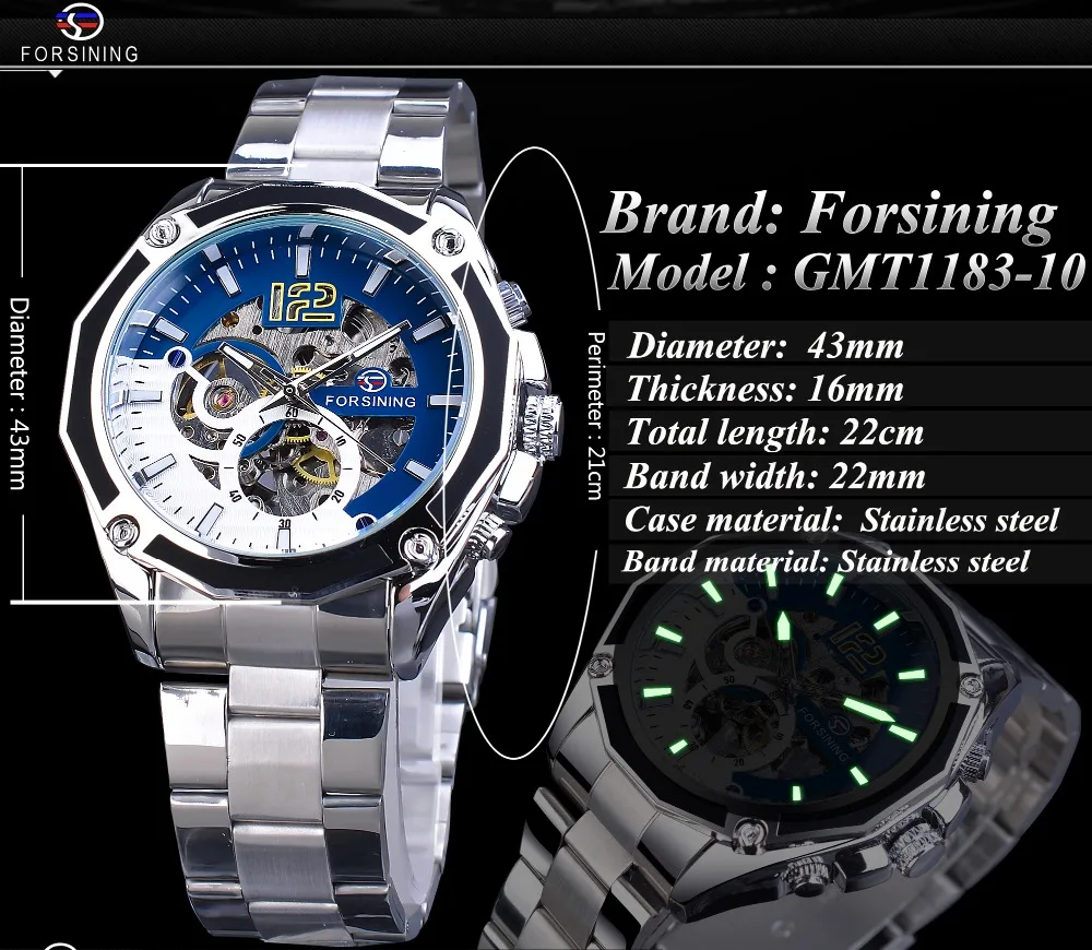 Forsining Mechanical Steampunk Sport Automatic Men Watch Top Brand Luxury Hour Timepieces Transparent Luminours Hand Male Clock_voghion.com