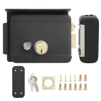

DC12V Electric Door Lock Connecting Rod Access Control System Integrated Right-Handed Black