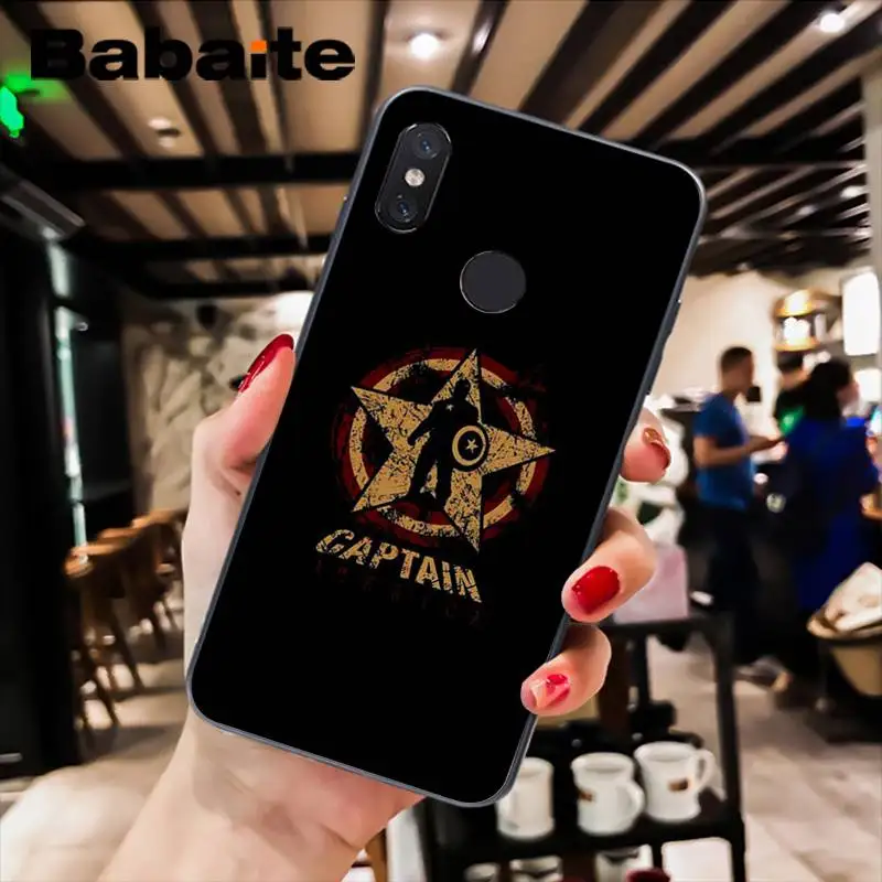 A7 Babaite Marvel Мстители Железный человек Капитан Америка чехол для телефона xiaomi6 MIX2 note3 redmiK20 7 xiaomi8SE redminote4 note 5 - Цвет: A7