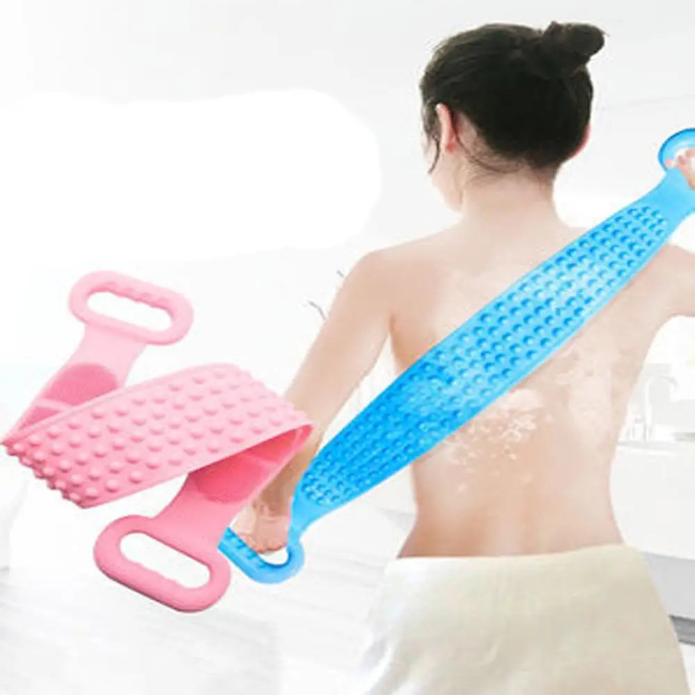 Long Handle Bath Body Brush Back Silicone Cleaning Massage Comb Bathroom Easy Washing Towel Scrub Peel Mud Bathing Too | Дом и сад