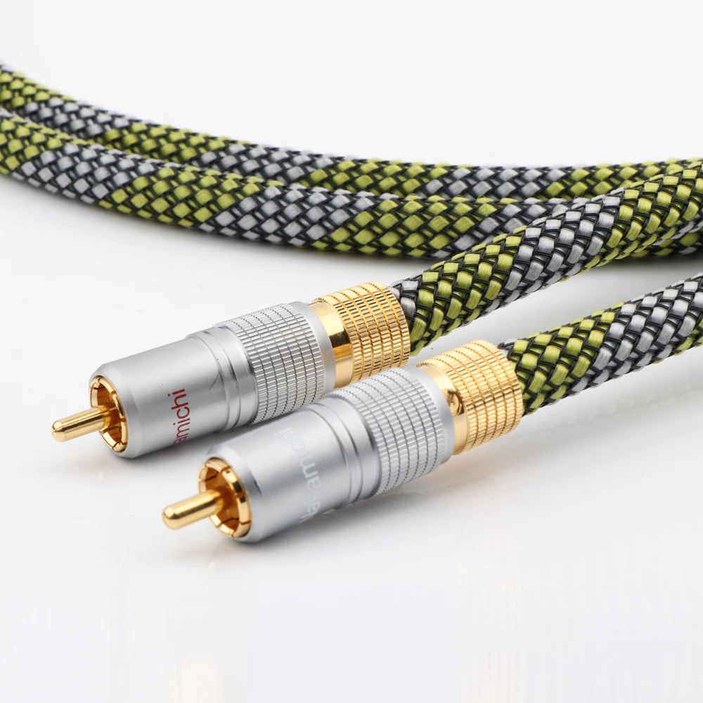 QED подпись посеребренный Hifi RCA кабель Hi end штекер с позолоченным соединением