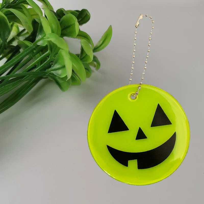 MEILITE-Llavero reflectante con luces de vela, bolsa de protección con llaves colgantes para tráfico, seguridad, Halloween, monstruo de calabaza, 500