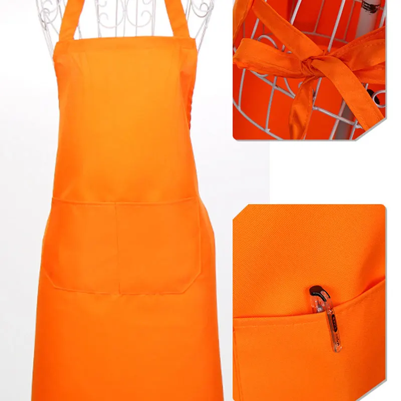 Kitchen Apron Unisex Elegant Sleeveless Oil-Proof Stylish Cooking Bar Painting Solid Waterproof - Цвет: Yellow