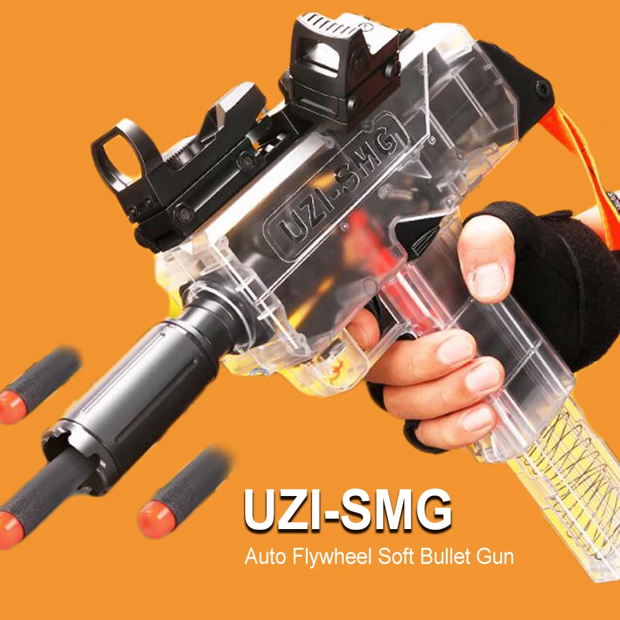 Uzismg Electric Auto Shooting Toy Gun Cs Fighting Game Soft Bullets Foam Children Air Guns