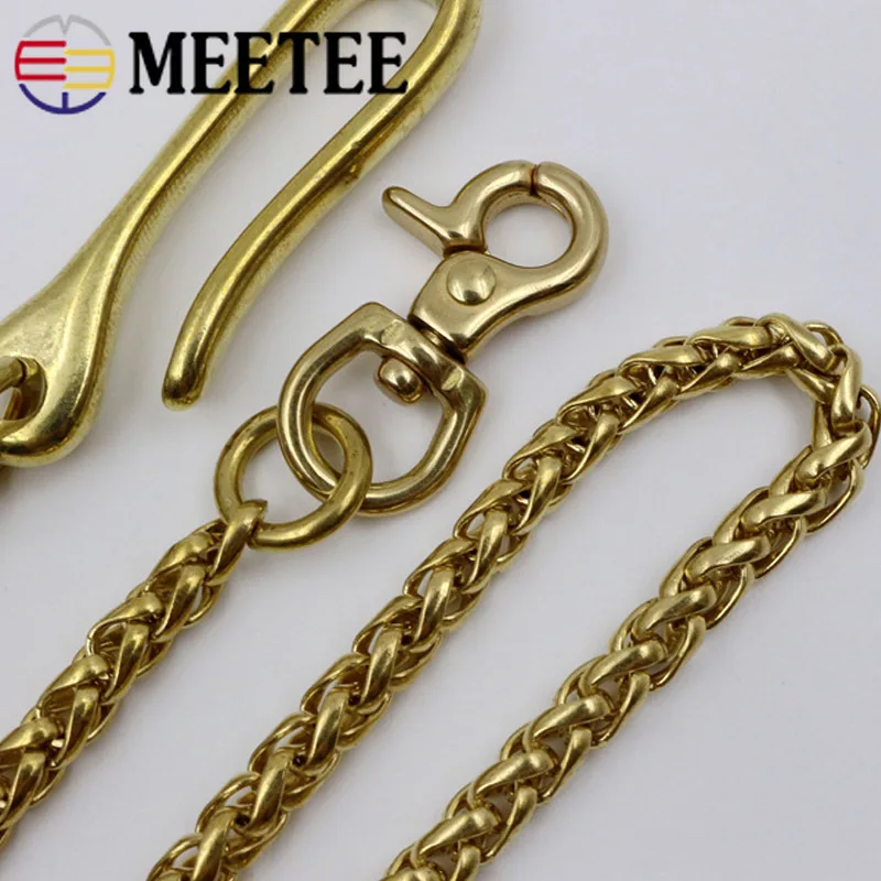 1Pc 8mm Fashion Solid Brass Trousers Jeans Wallet Chain For Men Belt Pants Keychain Metal Buckle Clips Snap Hook DIY Accessories | Дом и сад
