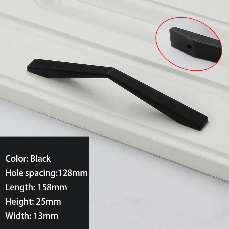 Black 128mm Ручка ящика Современная 96 мм-192 мм домашняя мебель ручки ручка ящика гардеробные шкафчики шкаф Вытяните Высокое качество большое расстояние между отверстиями - Цвет: Black 128mm