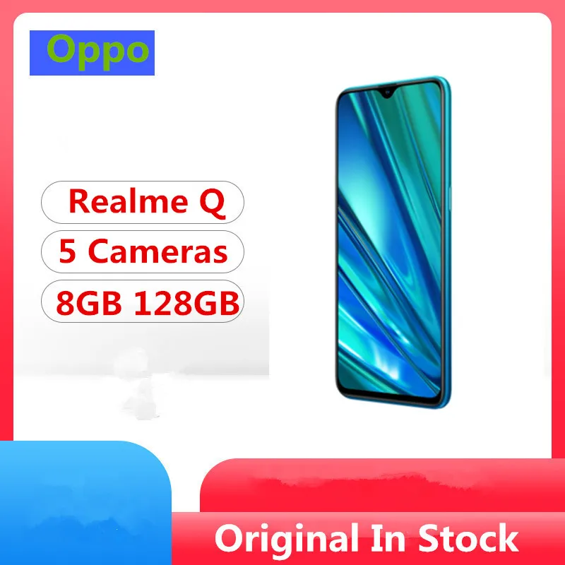 Oppo Realme Q Смартфон Snapdragon 712 Android 9,0 6," полный экран 48.0MP+ 8.0MP+ 2.0MP+ 2.0MP+ 16.0MP VOOC 3,0 8 Гб 128 ГБ 3 слота