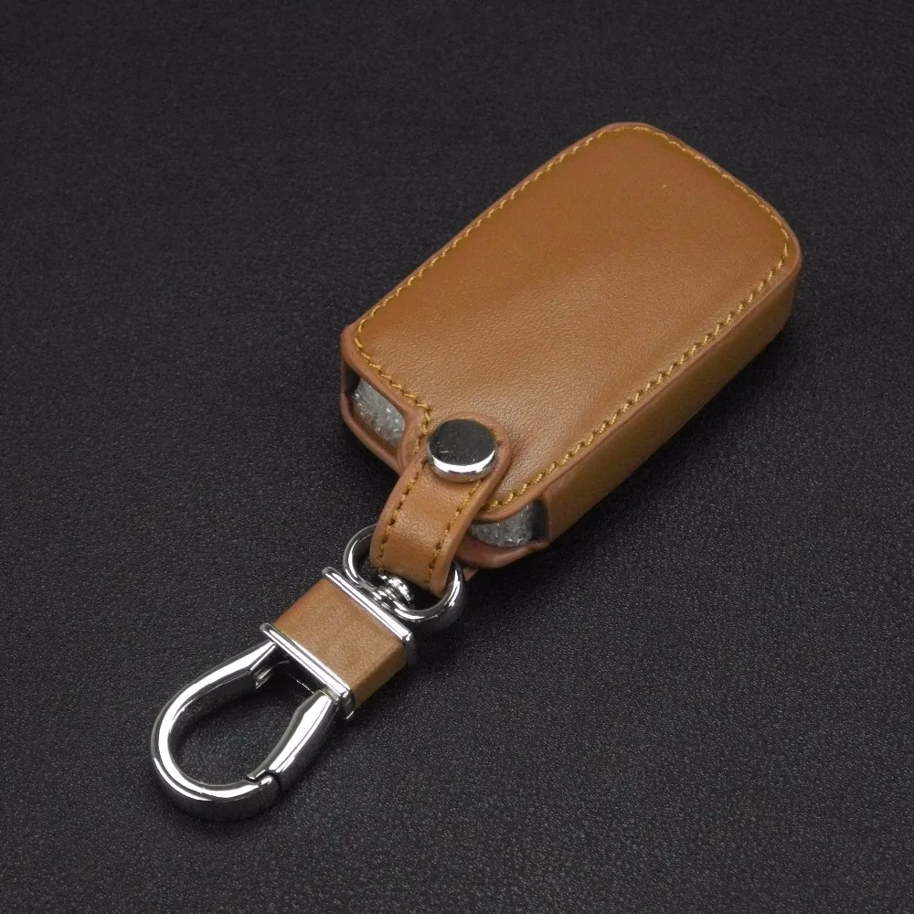 Чехол для ключей из натуральной кожи для Toyota Camry Highlander Crown Prado Land Cruiser Vitz Prius Intelligent Key Case, защитная сумка