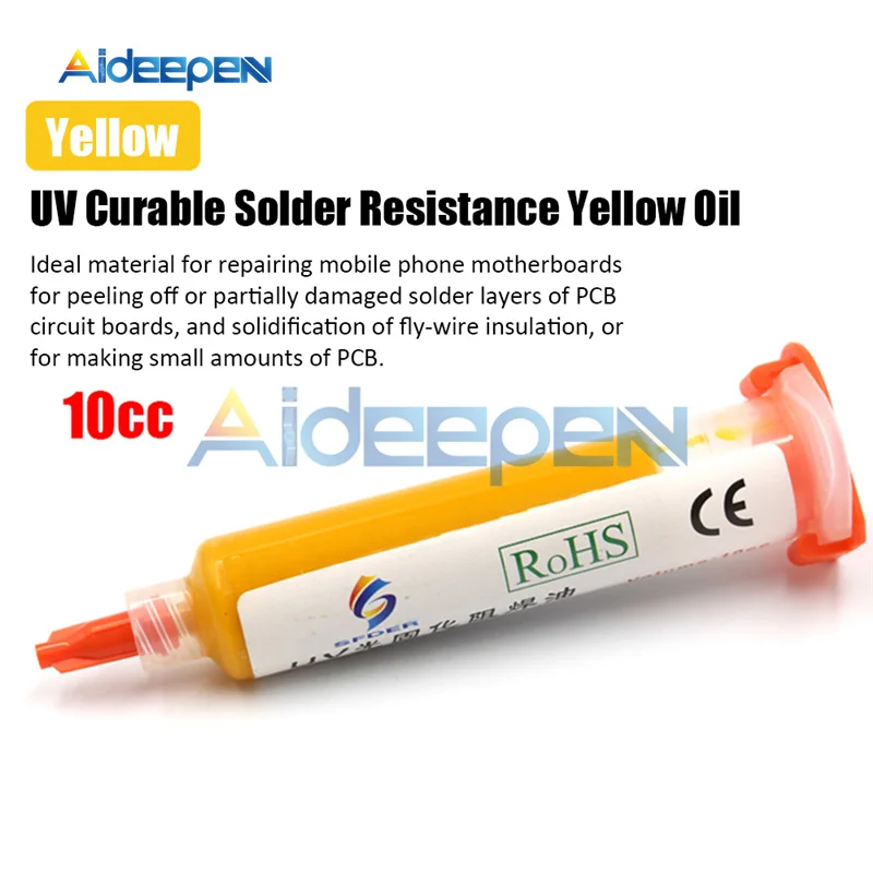 Yellow УФ солдатская маски pcb BGA Краски предотвращает коррозию дуги сварочные флюсы масло паяльной пасты инструмент для работы с припоем светочувствительные чернила Зеленый масло - Цвет: Yellow