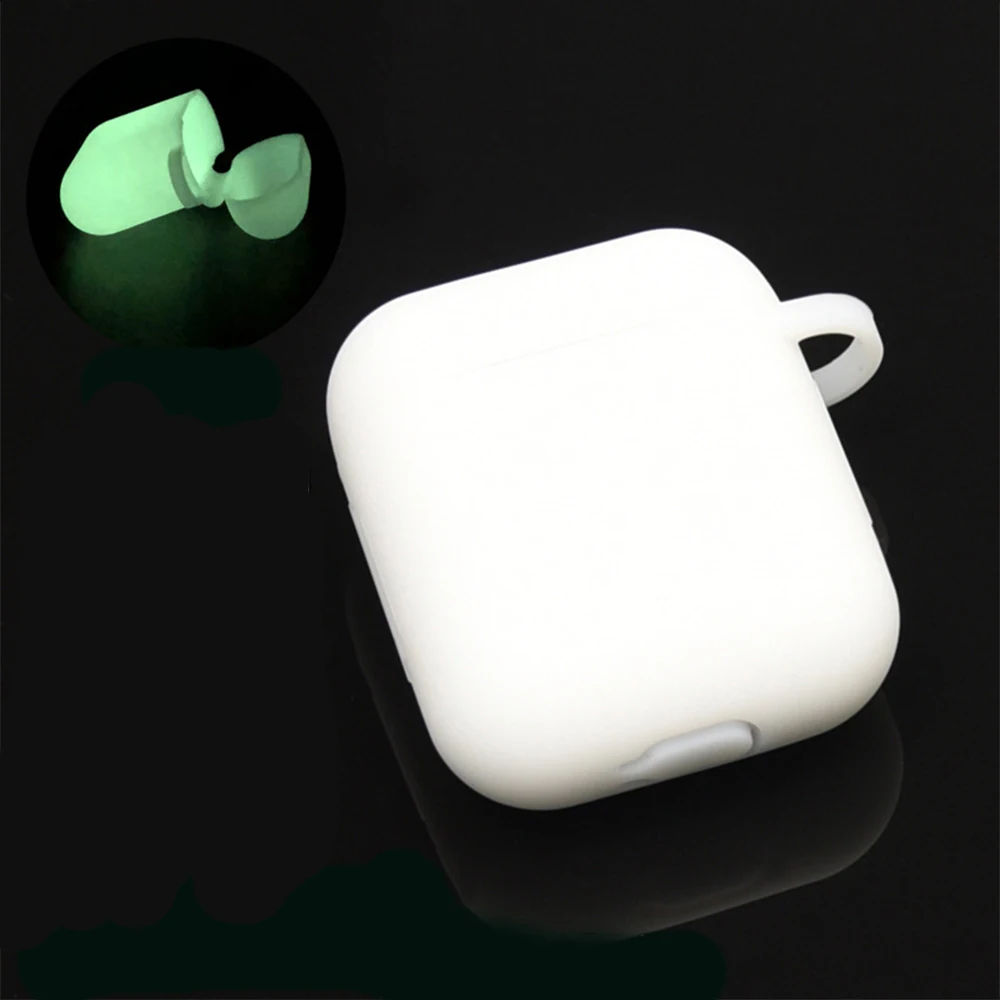 green luminous Чехол для наушников для Apple AirPods, чехол, настоящие беспроводные Bluetooth наушники для Air Pods, защитный чехол, аксессуары для AirPod - Цвет: green luminous