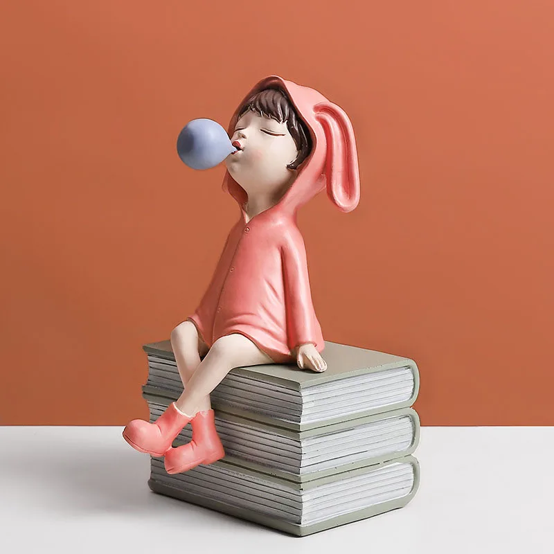 

Cute Bubble Blowing Girl Ornaments, Nordic Home Decoration, Resin Crafts, Creative Bookshelf, Living Room Decoration
